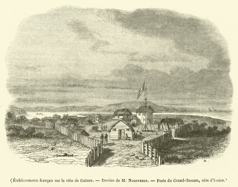Französische Niederlassungen an der Küste von Guinea (Gravur) von French School