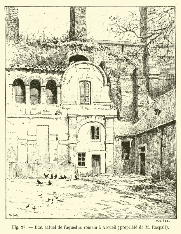 Aktueller Zustand des römischen Aquädukts in Arcueil, Eigentum von M. Raspail von French School