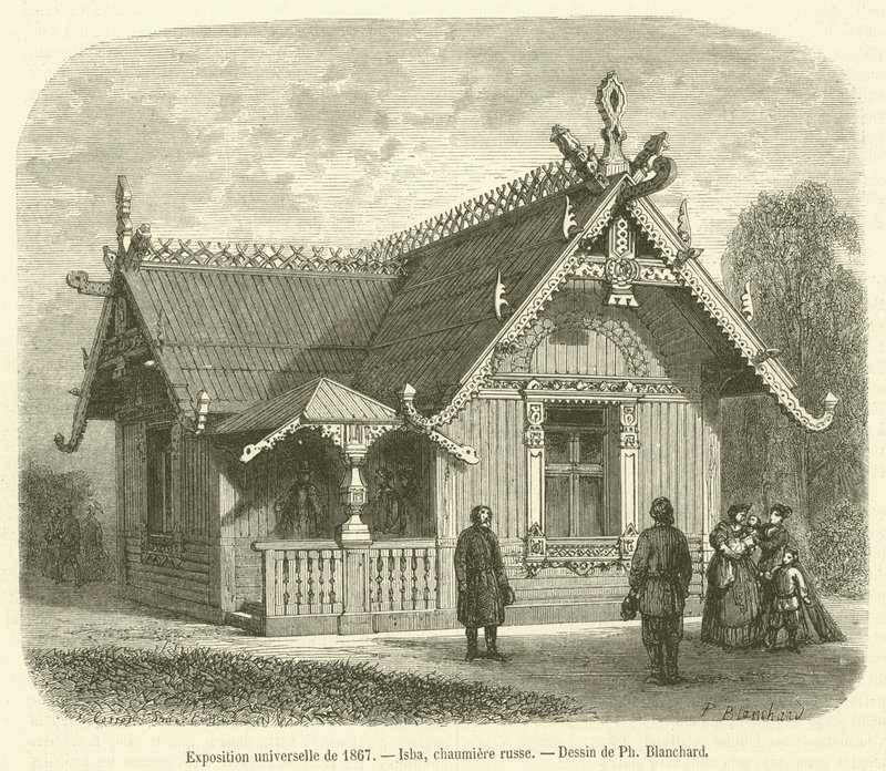 Weltausstellung von 1867, Isba, russische Hütte von French School
