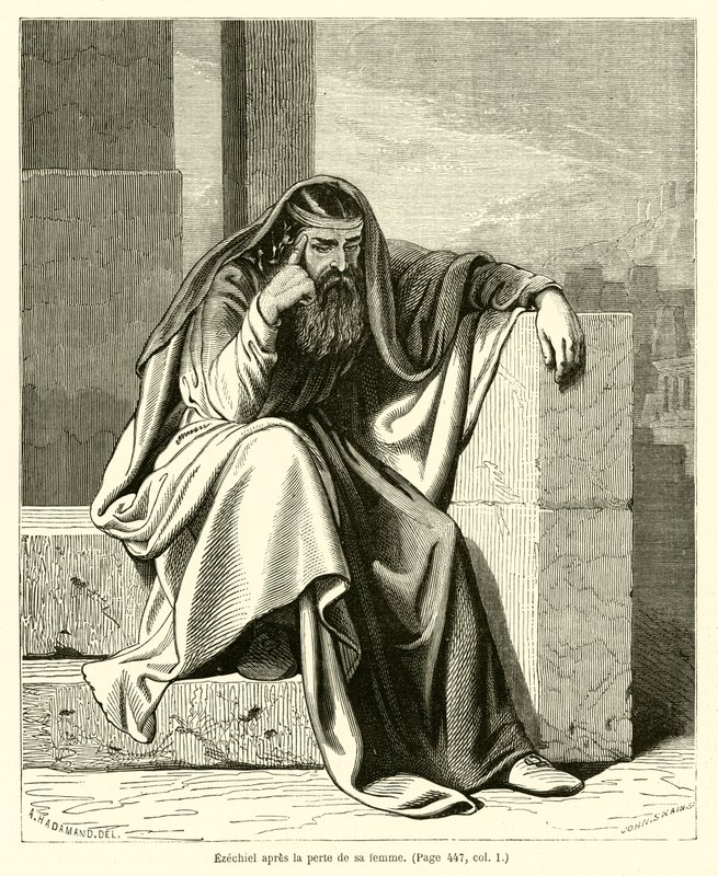Ezechiel nach dem Verlust seiner Frau von French School