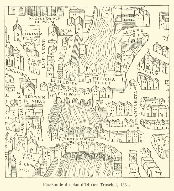 Faksimile des Plans von Olivier Truschet, 1551 von French School