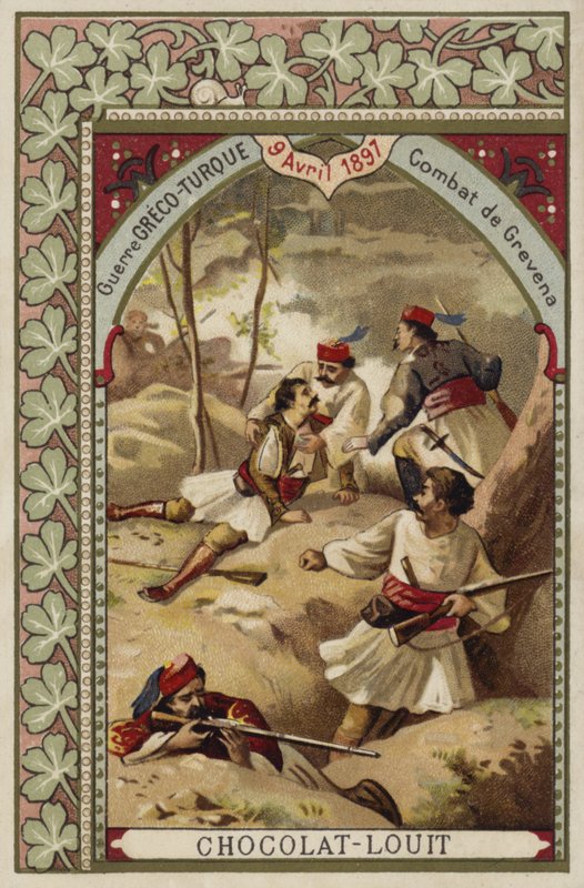 Kämpfe bei Grevena, Griechisch-Türkischer Krieg, 9. April 1897 von French School