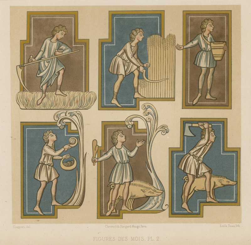 Figuren, die die Monate darstellen von French School