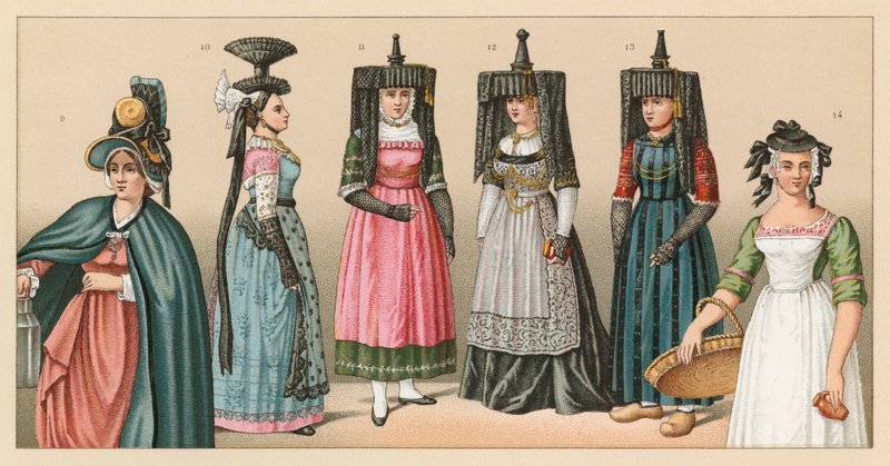 Französische Tracht des 19. Jahrhunderts von French School