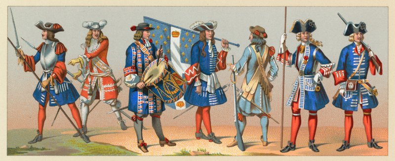 Frankreich XVII-XVIII Jahrhundert Kostüm von French School