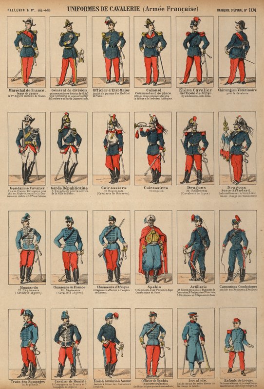 Kavallerieuniformen der französischen Armee von French School