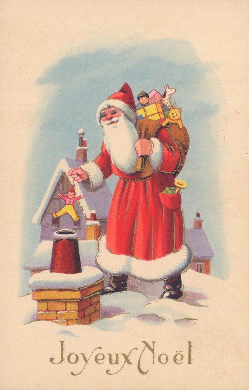 Französische Weihnachtskarte von French School