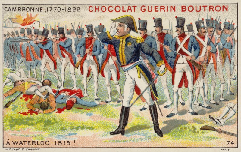 General Cambronne in der Schlacht von Waterloo von French School