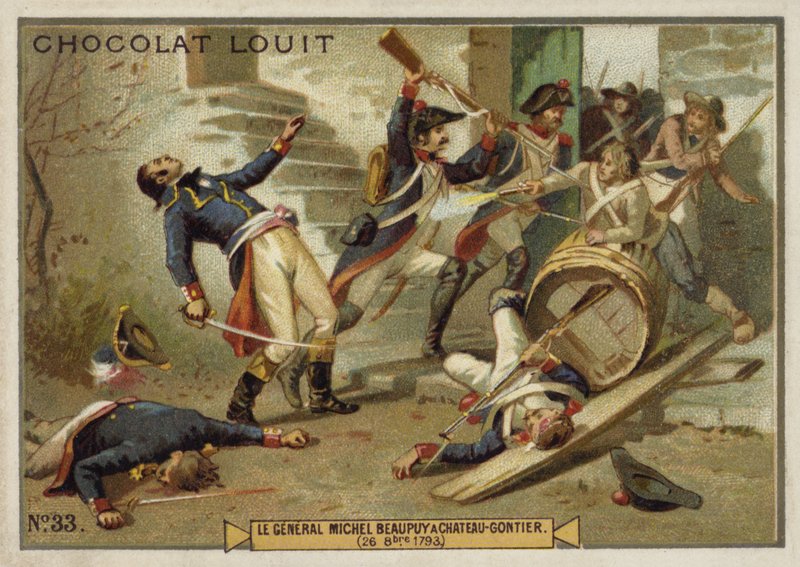 General Michel de Beaupuy verwundet bei Chateau-Gontier, Aufstand in der Vendée, Französische Revolution, 26. Oktober 1793 von French School