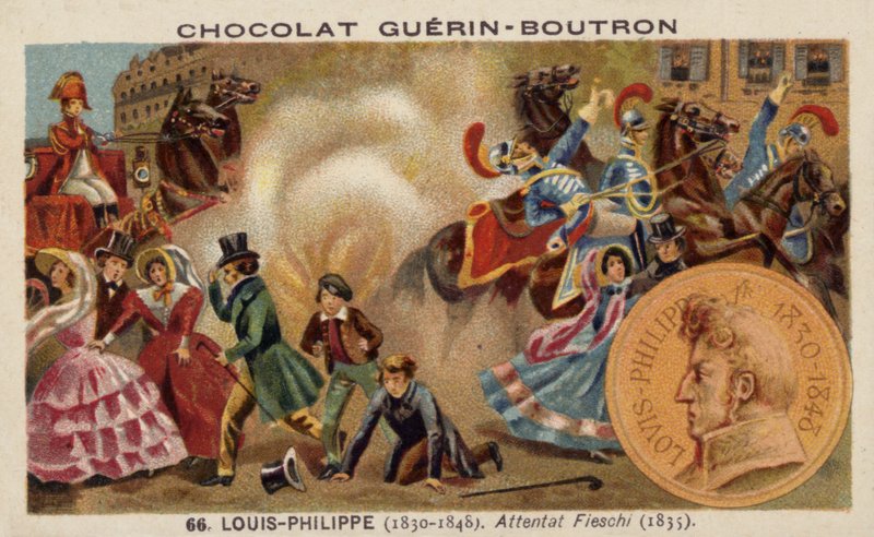 Giuseppe Marco Fieschis Versuch, König Louis Philippe von Frankreich zu ermorden, Paris, 1835 von French School