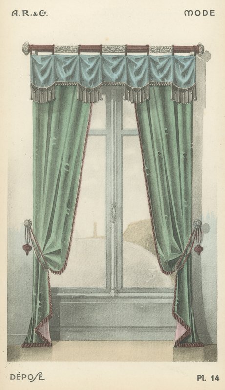 Illustration aus dem Innenarchitektur-Produktkatalog von A R & Cie, Frankreich von French School