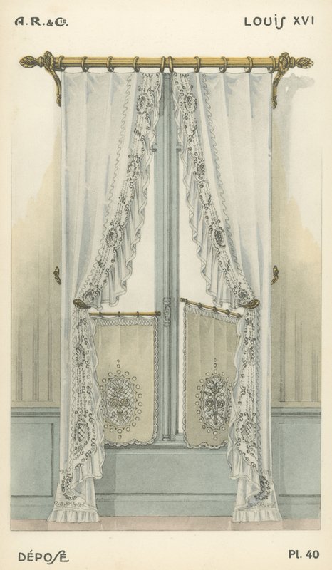 Illustration aus dem Innenarchitektur-Produktkatalog von A R & Cie, Frankreich von French School