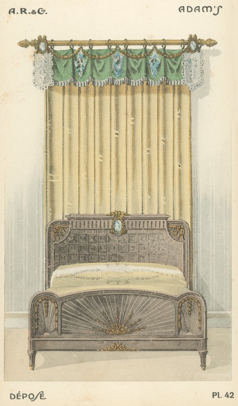 Illustration aus dem Innenarchitektur-Produktkatalog von A R & Cie, Frankreich von French School