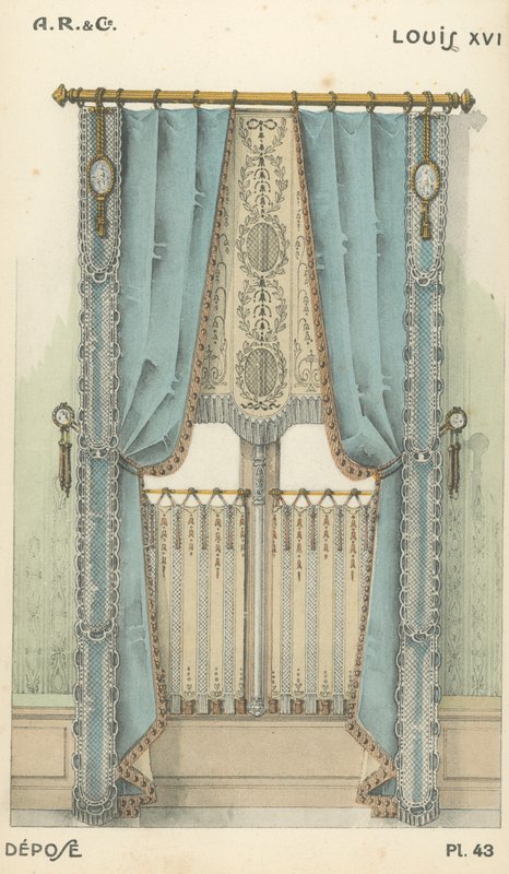 Illustration aus dem Innenarchitektur-Produktkatalog von A R & Cie, Frankreich von French School