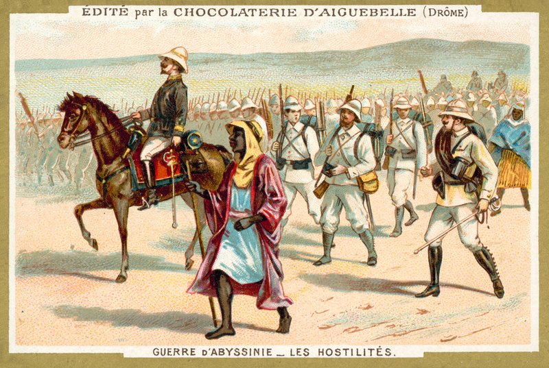 Italienische Truppen auf dem Marsch, Erster Italienisch-Äthiopischer Krieg von French School