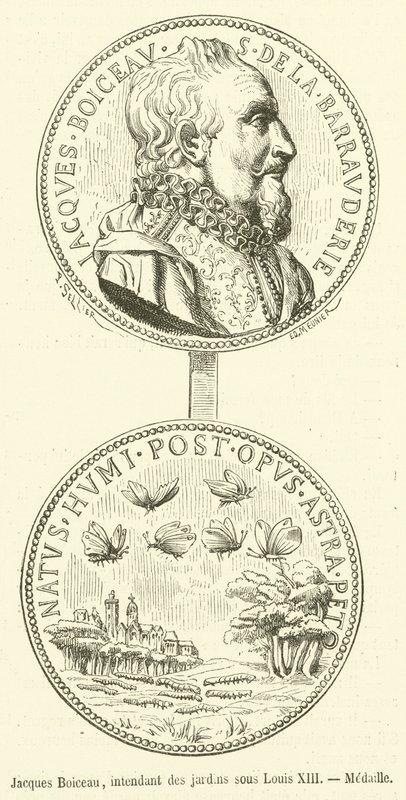 Jacques Boiceau, Gartenintendant unter Ludwig XIII, Medaille (Stich) von French School