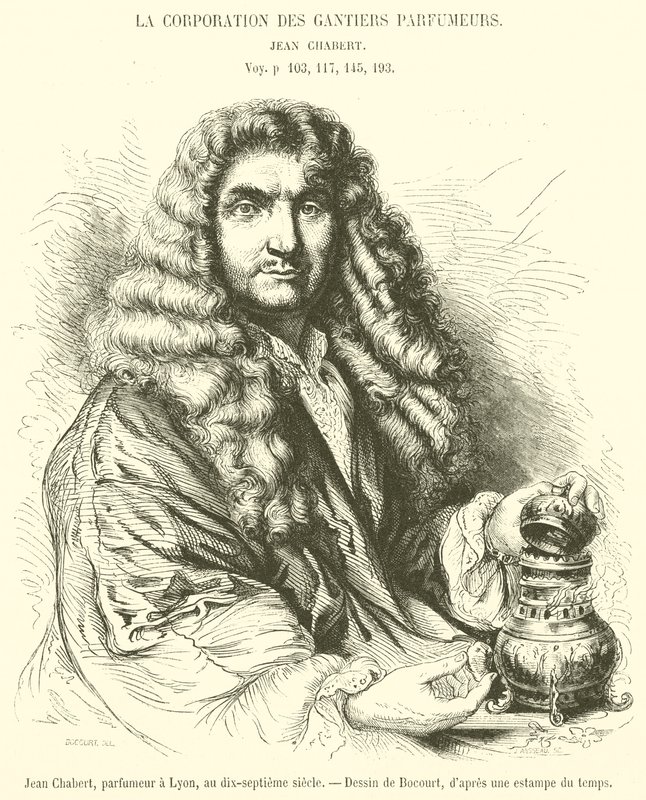 Jean Chabert, Parfümeur in Lyon im siebzehnten Jahrhundert (Gravur) von French School