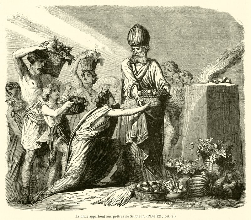 Der Zehnte gehört den Priestern des Herrn (Gravur) von French School