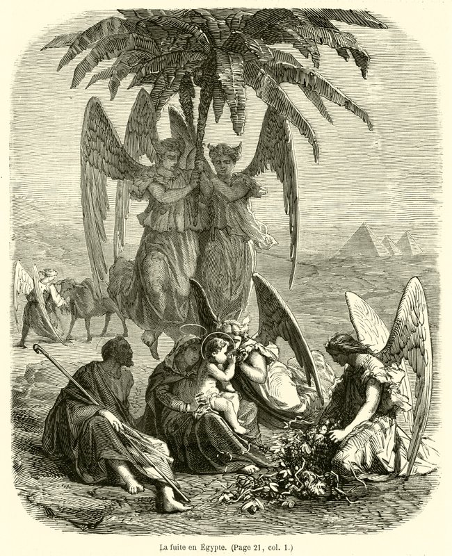 Die Flucht nach Ägypten (Gravur) von French School
