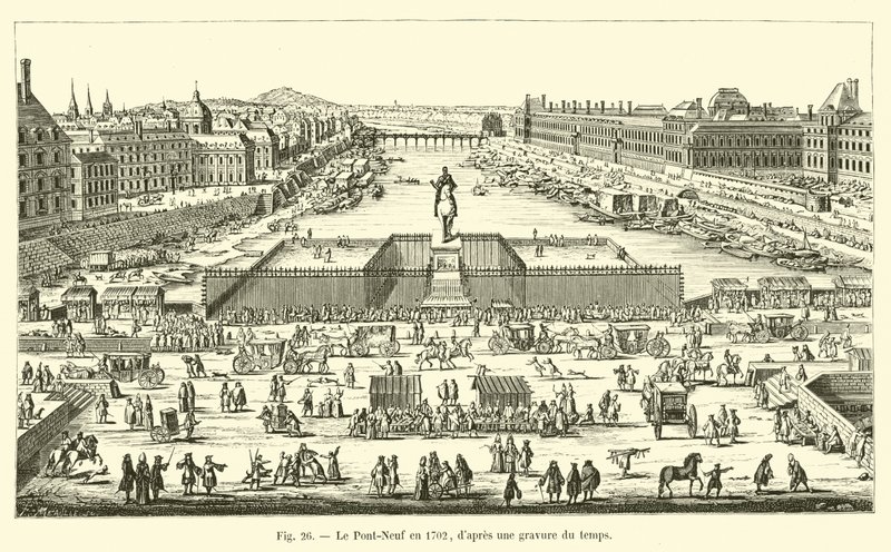 Pont-Neuf im Jahr 1702, nach einem zeitgenössischen Stich von French School