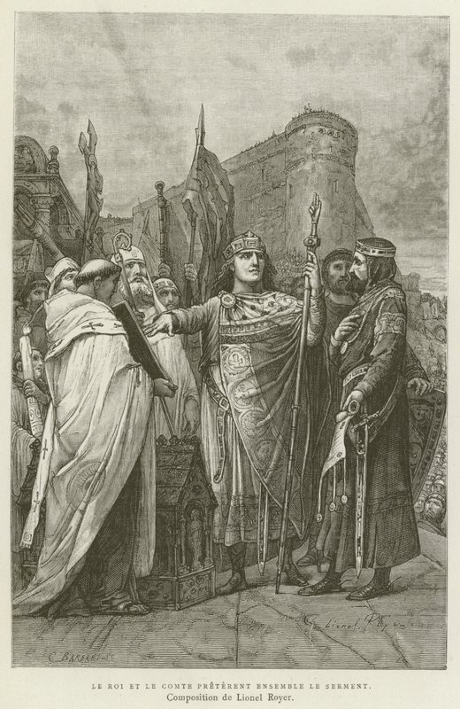 Der König und der Graf leisteten gemeinsam den Eid von French School
