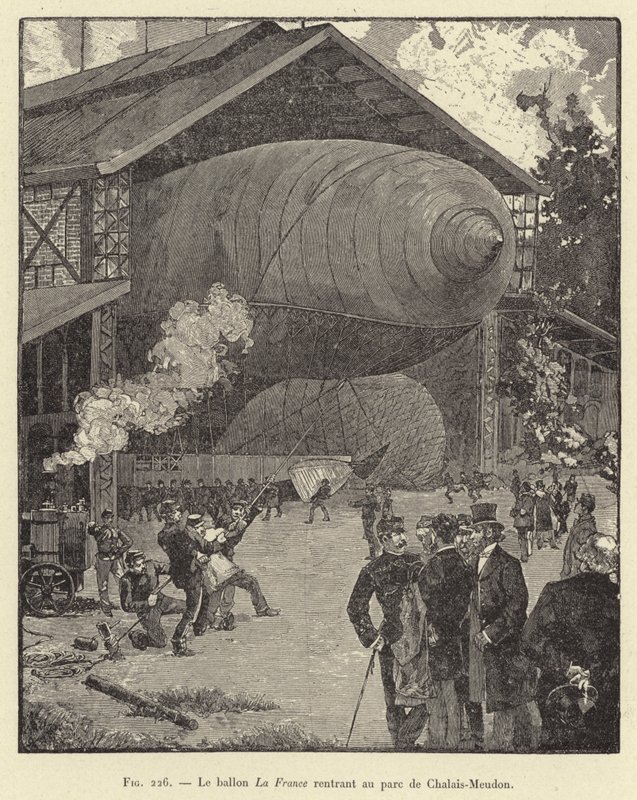 Der Ballon La France kehrt in den Park von Chalais-Meudon zurück von French School