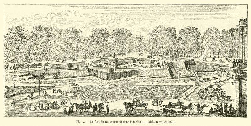 Die Festung des Königs im Garten des Palais-Royal, 1651 von French School