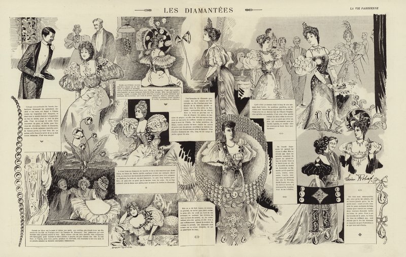 Les diamantees (Gravur) von French School