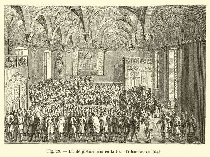 Rechtssitzung in der Großen Kammer im Jahr 1643 von French School