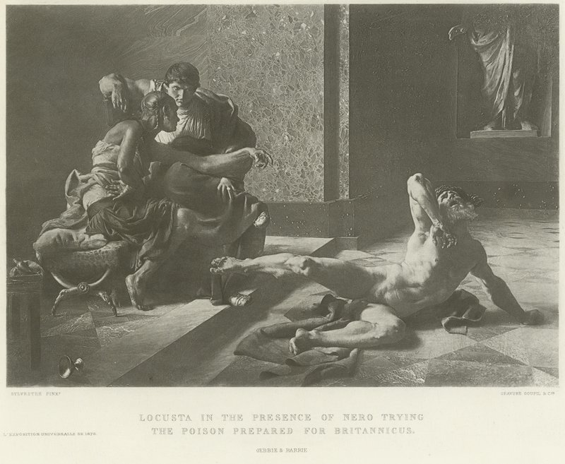 Locusta in Anwesenheit von Nero, das Gift für Britannicus testend von French School