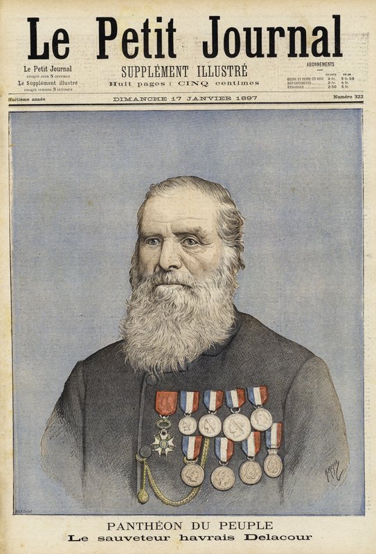 Louis-Joseph-André Delacour, französischer Seemann und Lebensretter von French School