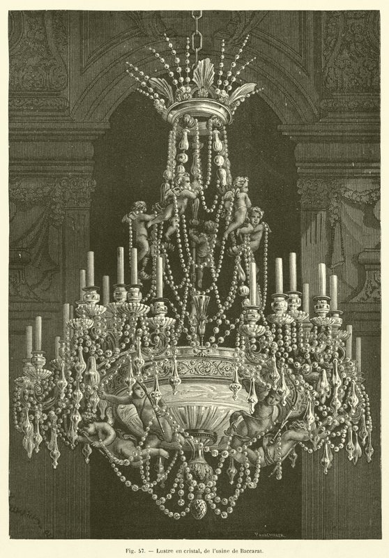 Kristallleuchter aus der Fabrik von Baccarat von French School