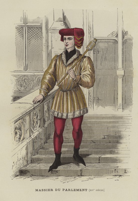 Streitkolbenträger des Pariser Parlaments, 14. Jahrhundert von French School