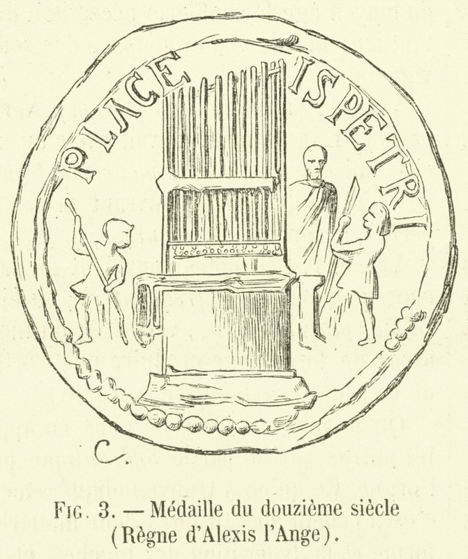 Medaille aus dem zwölften Jahrhundert, Herrschaft von Alexis dem Engel (Gravur) von French School