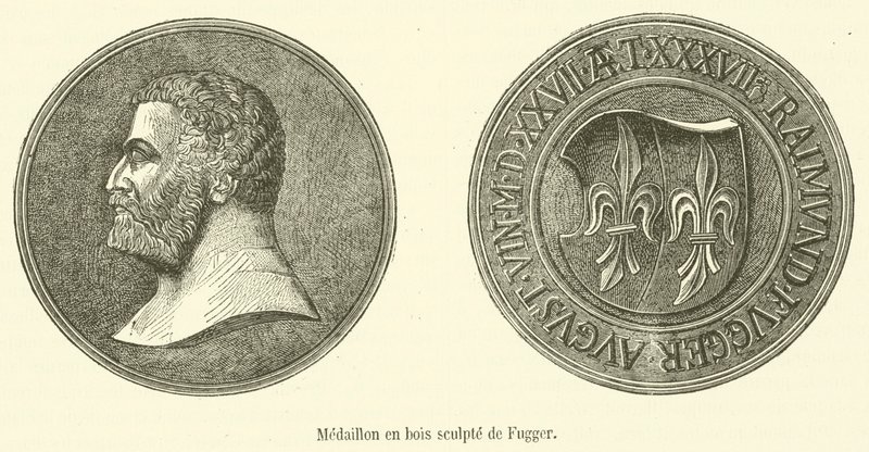 Holzmedaillon von Fugger von French School