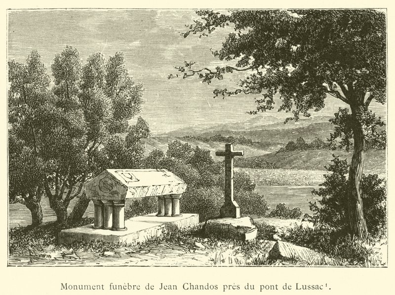 Grabdenkmal von Jean Chandos nahe der Brücke von Lussac von French School