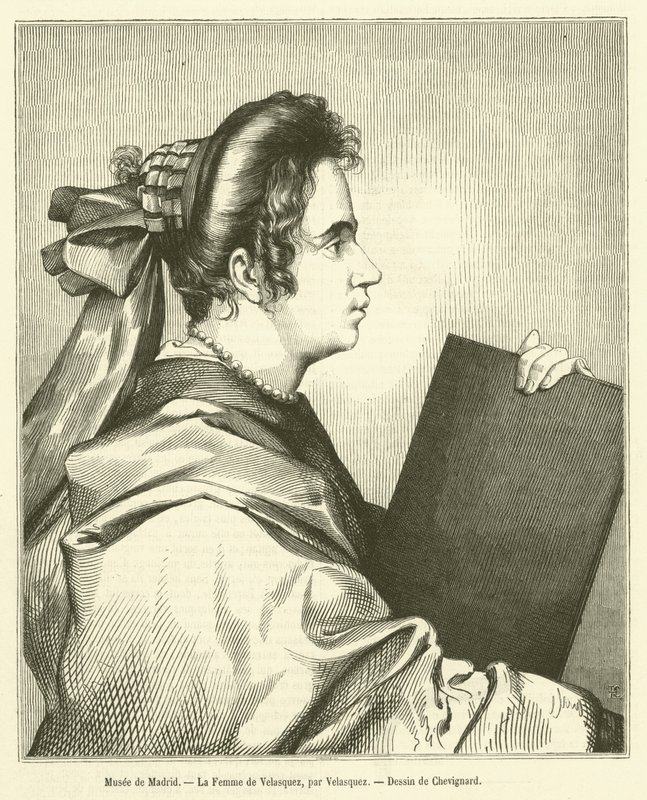 Musee de Madrid, Die Frau von Velasquez (Gravur) von French School