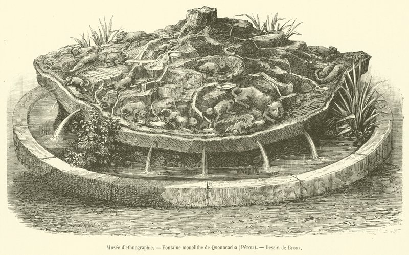 Monolithischer Brunnen von Quonncacha, Peru von French School