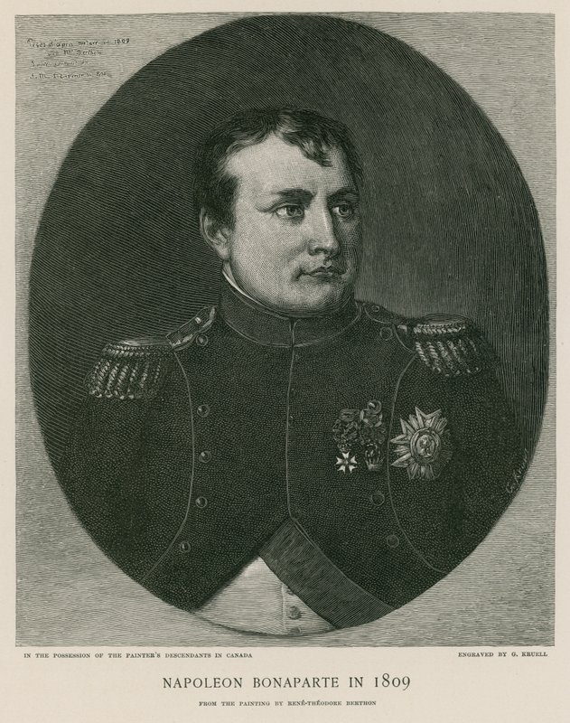 Napoleon Bonaparte im Jahr 1809 von French School
