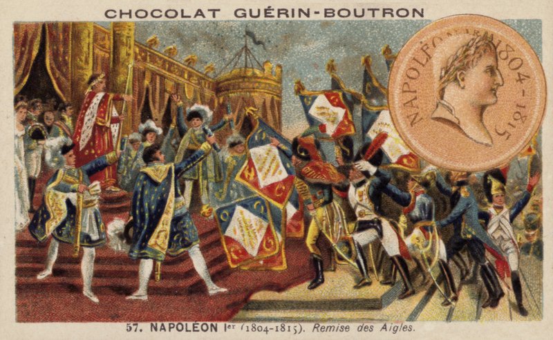 Napoleon und die Verteilung der Adlerstandarten von French School