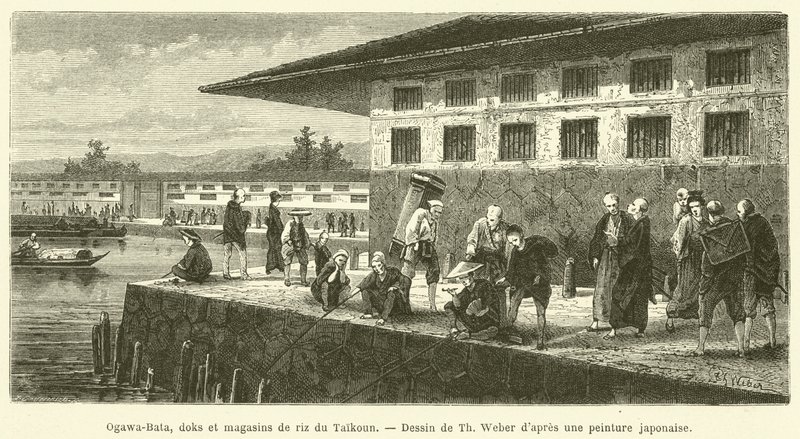 Ogawa-Bata, Docks und Reisspeicher des Taikoun von French School