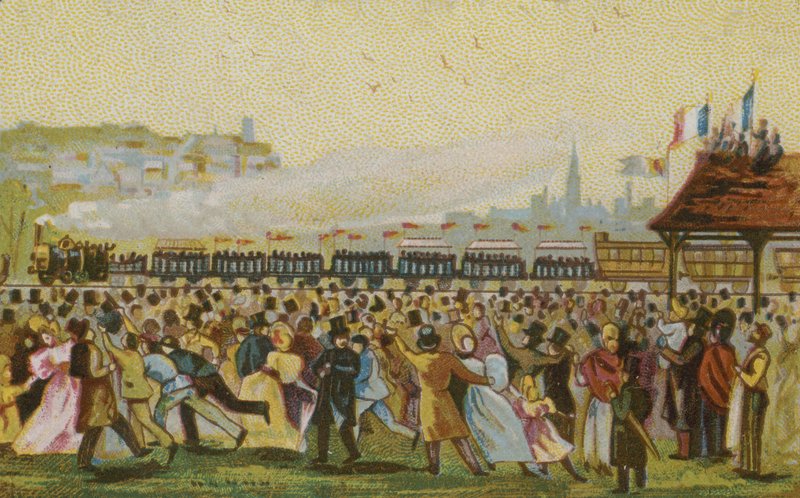 Eröffnung der ersten französischen Eisenbahn, 1832 von French School