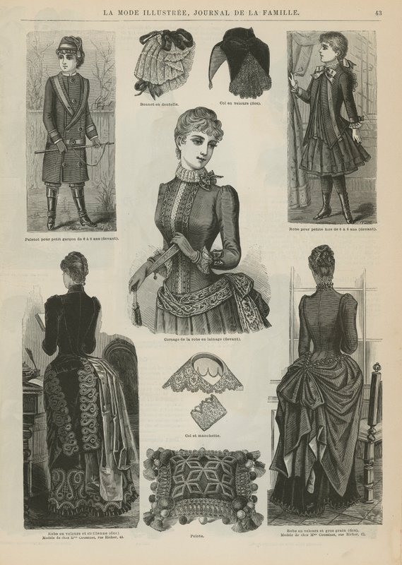 Seite aus La Mode Illustrée, 1885 von French School