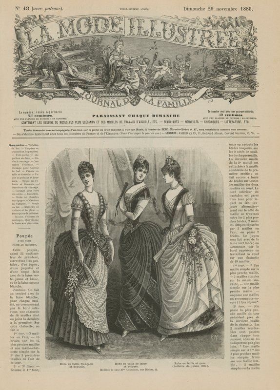 Seite aus La Mode Illustrée, 1885 von French School