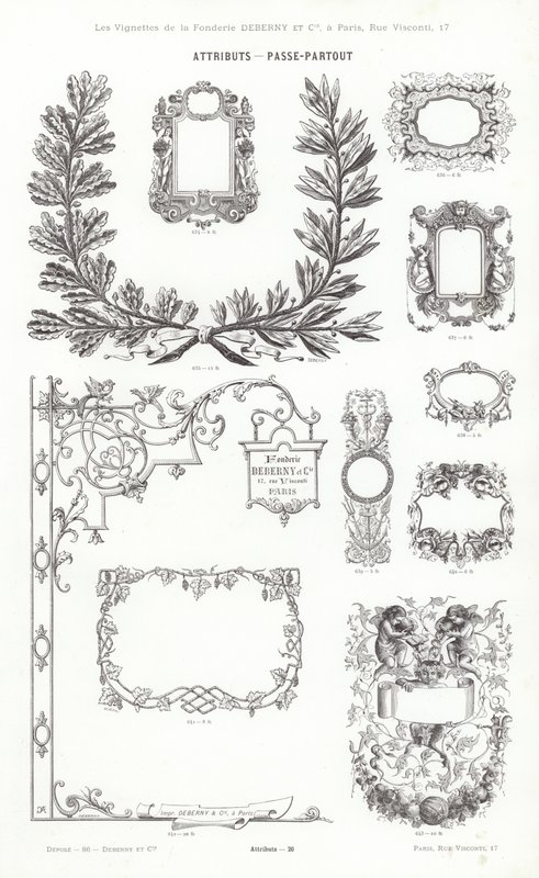 Seite aus Vignettes Typographiques von French School