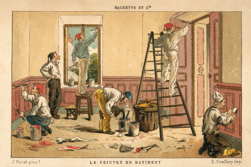 Malen des Innenraums eines Gebäudes von French School