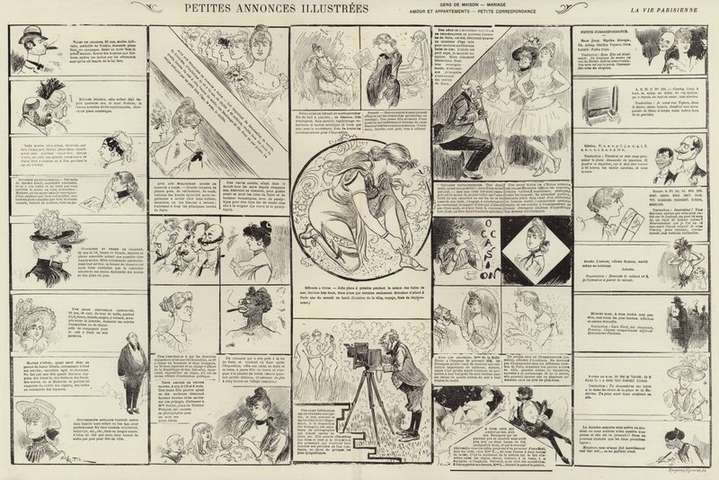 Petites annonces illustrees (Gravur) von French School