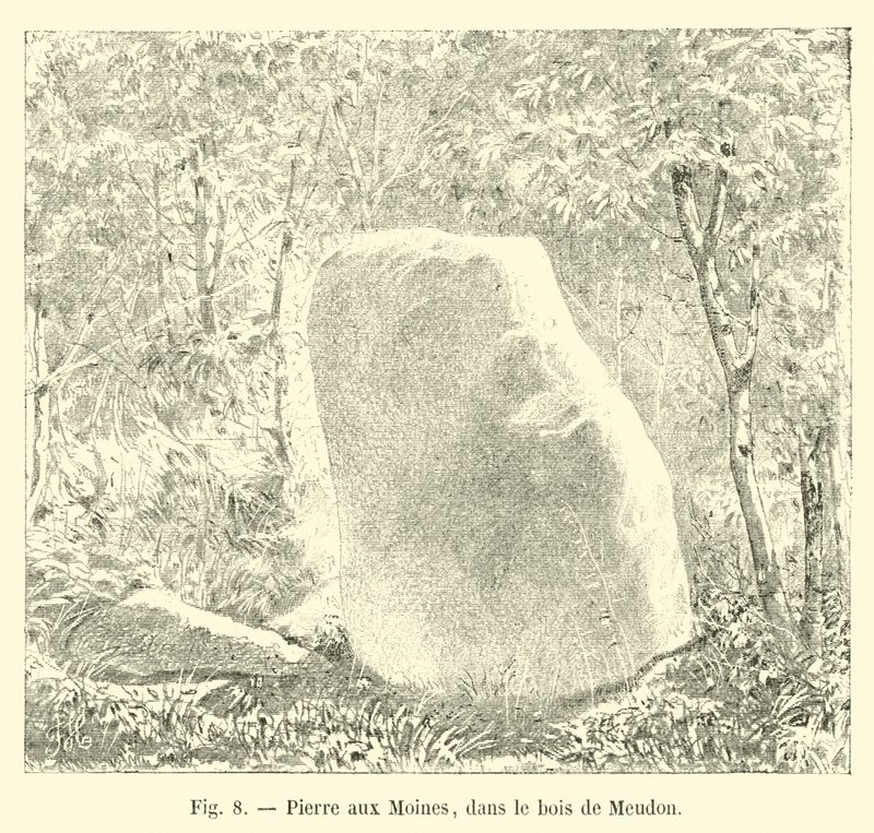 Pierre aux Moines im Wald von Meudon von French School
