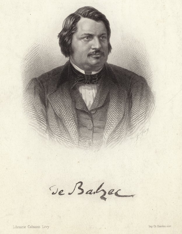 Porträt von Honoré de Balzac von French School