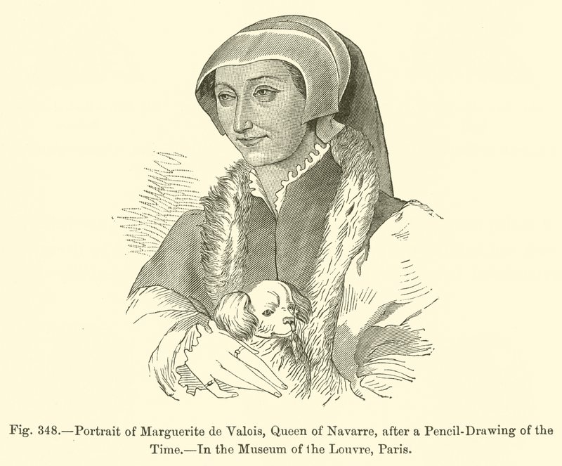 Porträt von Marguerite de Valois, Königin von Navarra (Gravur) von French School